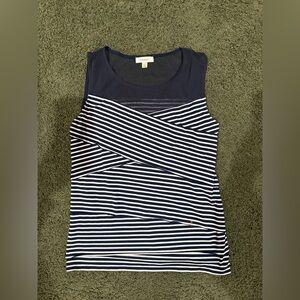 Dress Barn Navy and White Striped Tank Top